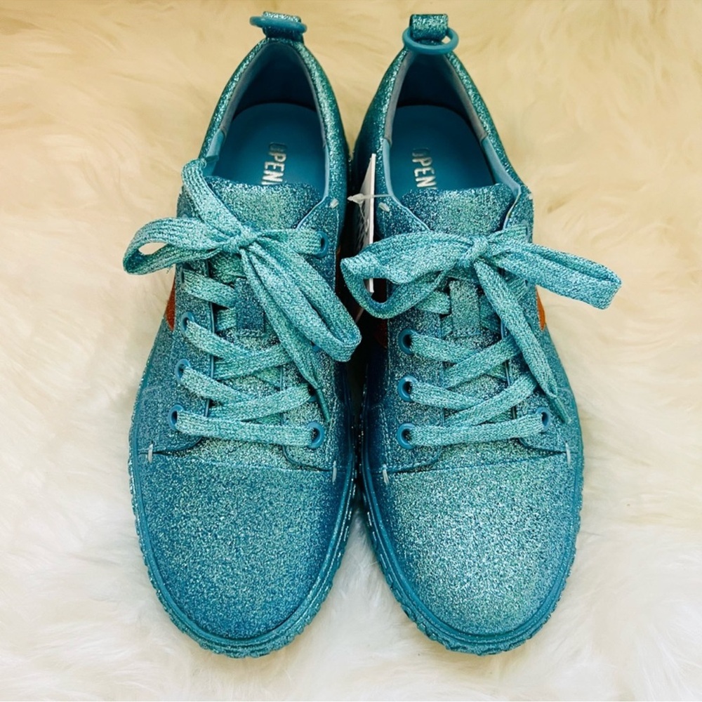 New! OPENING CEREMONY La Cienega Glitter Lace Up Platform Sneakers - Picture 6 of 16